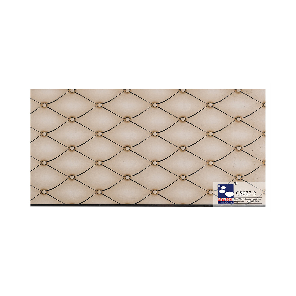 Novos designs de madeira bem feitos estilo moderno folha de estampagem a quente para teto de pvc CS027-2