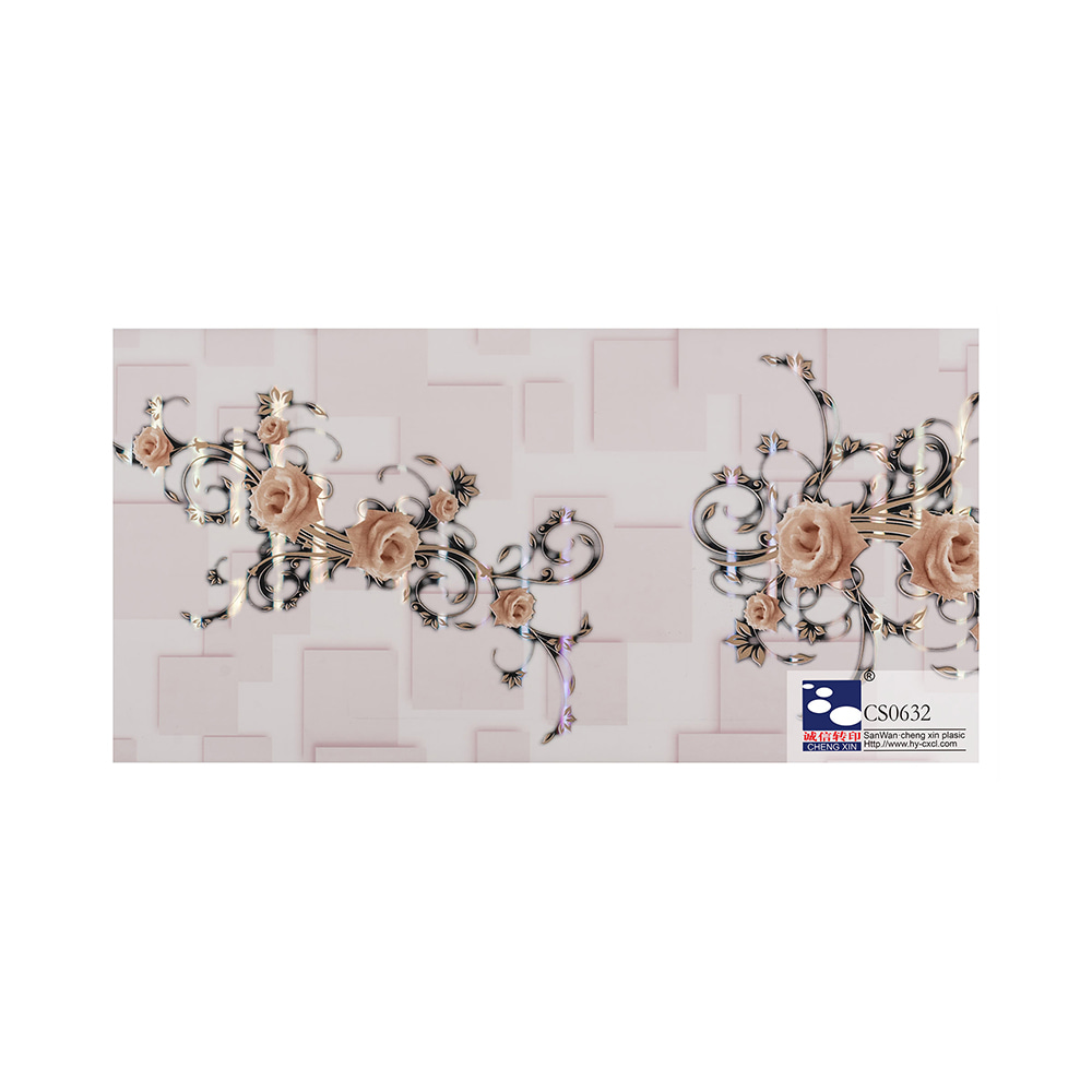 Filme de laminação de PVC com design de madeira bem embalado para estampagem a quente para painel CS0632