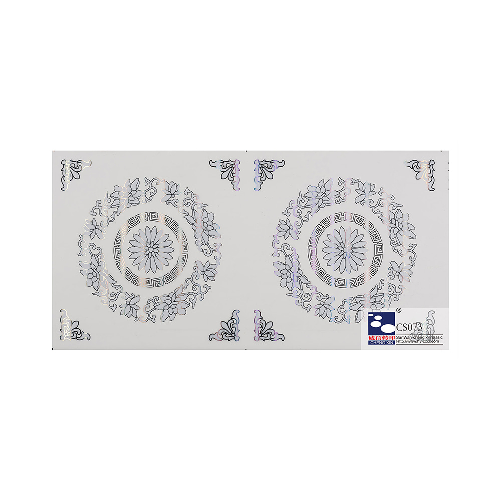 Novos designs estilo moderno filme de grão de madeira folha de estampagem a quente para teto de PVC CS073