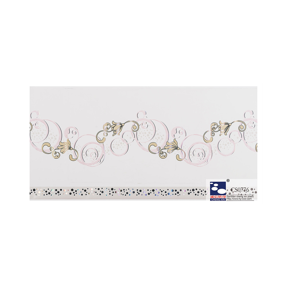 Lindas flores impressas design de madeira folha de estampagem a quente filme de laminação de pvc para painel CS0776