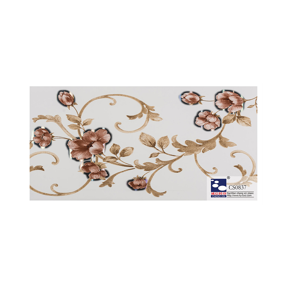 Atacado 2021 novo design em pvc impressão a cores teto bronzeamento folha composta filme de pvc cs0837