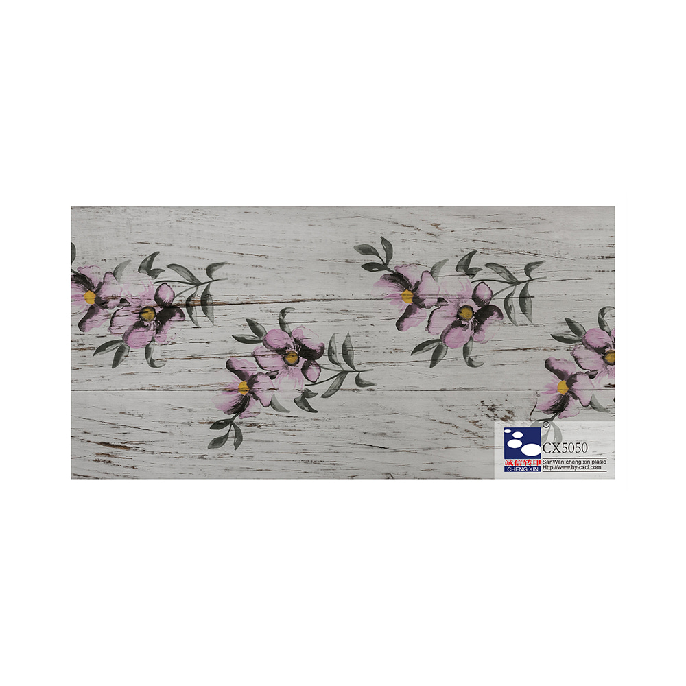 Folha de carimbo quente de mármore de várias cores com diferentes flores impressas para painel CX5050