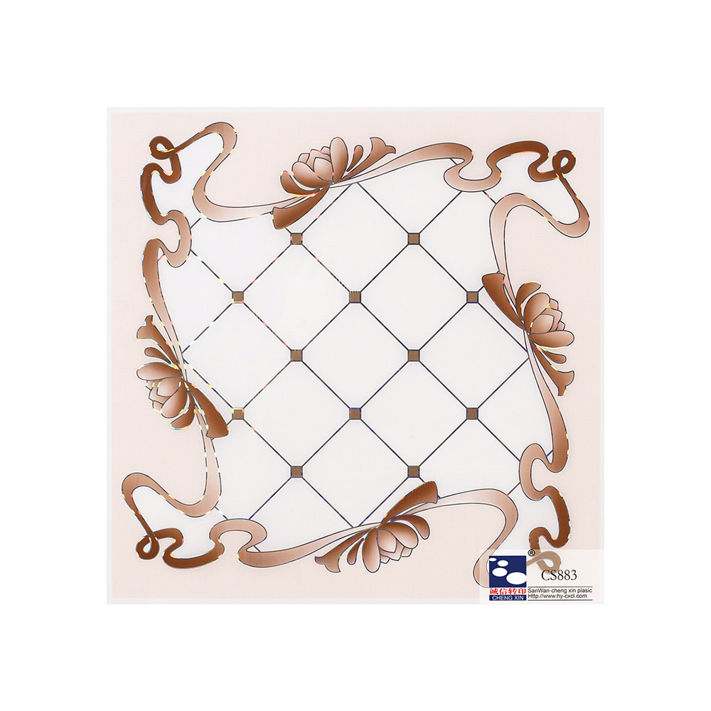 Folha de estampagem a quente de impressão clara de fábrica para placa de teto de plástico pvc CS883