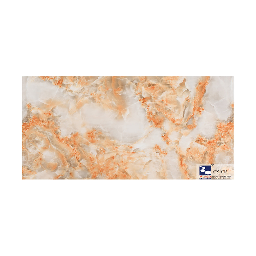 Folha de carimbo quente de mármore material de pvc barato para decoração de painel de pvc CX1076