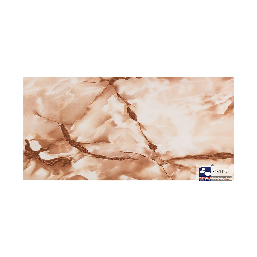 Folha de carimbo quente de mármore material de pvc barato para decoração de painel de pvc CX1129
